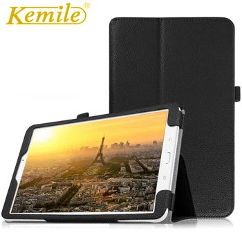 Kemile Case for Samsung Galaxy Tab E T560 9.6 Premium Vegāns Ādas Folio Stand Segtu Tablete (SM-T560 / T561 / T565 & SM-T567)