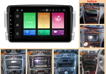 Octa core Android 10.0 Auto DVD GPS Player Mercedes Benz W209 W203 M/ML W163 Viano W639 Vito Raido Stereo BT 4+32GB Wifi DAB+