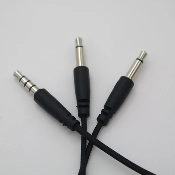 Augstas Kvalitātes AUX Audio Kabelis Kabelis Jack 3.5 Vīriešu Vīriešu, Stereo Kabeli, 4 polu 3.5 mm, 2 Polu, 2 * 3.5 Kabelis, Austiņas ar Mic