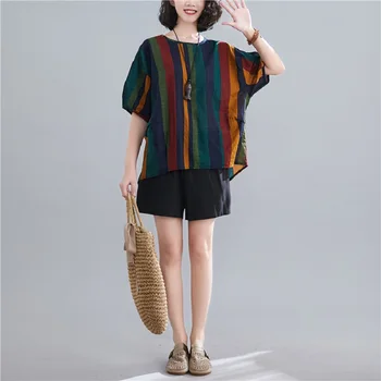 Kokvilnas veļa vintage korejas plus lieluma gadījuma zaudēt vasaras tee t krekls, sieviešu t-krekls dāmas tshirt ir 2021. topi streetwear drēbes