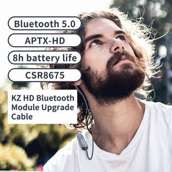 AK KZ Bezvadu Bluetooth Vads 5.0 APTX HD Uzlabot Modulis Stieple Ar 2PIN Uz KZ ZS10 Pro/ZST/AS06/AS10/AS16/ZSN PRO ZSX C10 V90