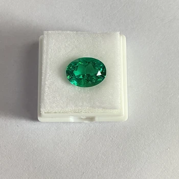 GRC Sertifikātu Ovāls zaļais smaragda akmens 8x6mm 1cts Pieaudzis kolumbijas smaragda akmens Gredzens