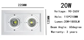 Aptumšojami Led downlight COB gaismas Griestu Spot Gaismas 10w 20W 30W griesti, padziļinājumā Apgaismojums, Iekštelpu Apgaismojums AC110V-220V