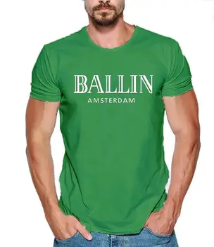 Jaunas Vasaras Modes Vīriešu Apģērbu O-veida Kakla Ballin Amsterdamas Grafiskais Unisex T-krekls Vīriešiem ar Īsām Piedurknēm T Krekls Foršs Kokvilnas t-veida Krekls