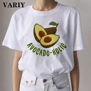 Modes avokado t krekls sieviešu apģērbu harajuku grunge īsām piedurknēm kawaii Grafikas 90s sieviešu krekli smieklīgi vegāns sieviešu t-krekls