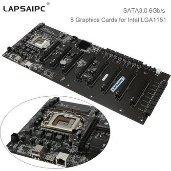 Lapsaipc 8 grafiskās Kartes Ieguves Mātesplati C. B250A-BTC PLUS YV20 Intel LGA1151 ETH BTC Miner Antminer Ieguves Mainboard