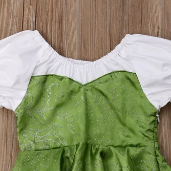 2019 Brand New Baby Toddler Meitenes Princese Kleita Vasaras Formālo Kleitu Ruffles Drukāt Raibs Pusgarās-Line Kleita Puse Kleita
