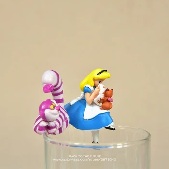 Disney Alice in Wonderland 5gab/set 3-4cm Rīcības Attēls Modelis Anime Mini Apdares PVC Kolekcija Statuetes Rotaļlieta modelis bērniem