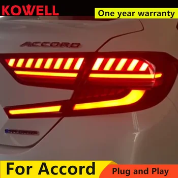 AUTOMAŠĪNU Honda Accord, Aizmugurējie Lukturi 2018 Jauno Accord 10. LED Astes Gaismas DIOŽU Aizmugures Lukturi LED dienas gaitas lukturi+Bremzes+Dinamiskā Signāla+Atpakaļgaitas gaismas