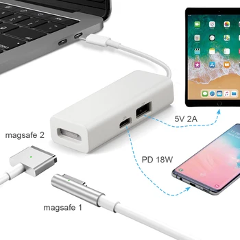 3 in 1 C Tipa RUMBU 1/2 Pārveidotāja Adapteris USB-C HUB Adapteris, kas Piemērots Piezīmju Smartphones ar USB-C Porti