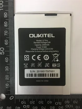 Par Oukitel U7 Pro Akumulatora Augstas Kvalitātes Rezerves 2500mAh Bateria Akumulators