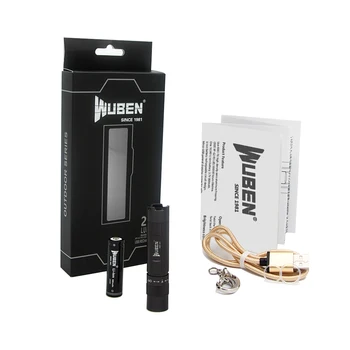 WUBEN Keychain, Mini Lukturītis Led Kabatas Lukturi USB Lādējamu Lāpu Taustiņš Gaismas Laternu Ūdensizturīgs Lukturis LED Spuldzes E349