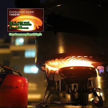 Āra Kempings Pretvēja Gāzes Plīts Mini Portable Cooking Piknika Krāsns Formas Enerģijas Taupīšanas 1400W Sadedzināšanas Krāsns Jauda