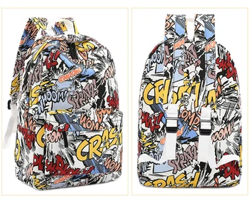 Grafiti Mugursoma Cartoon Audekls Sieviešu Pleca Soma, Labākajiem Ceļošanas Pusaudzis Meitene Zēnu Skolas Mugursoma Sieviešu Mugursomu bagpack 2020