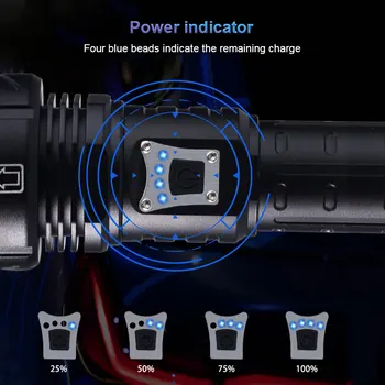 10000LM 500M Zoomable Lukturīti 16-Core XHP160 USB Maksas Lāpu Slēdzis 5 Režīmi Rokas Ūdensizturīgs Medību Gaismu KĀ Enerģijas Bankas