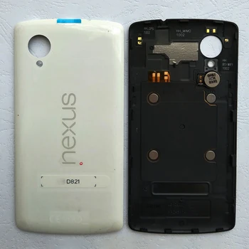 Par LG Google Nexus 5 D820 / D821 Plastmasas Aizmugures Mājokļu Akumulatora Vāciņu Lietu Atpakaļ Melns / Balts Noliktavā