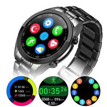 LIGE 2020. gadam Tērauda Band Smart Skatīties Vīrieši ar skārienekrānu Sports Fitness Watch Ūdensizturīgs Bluetooth Android, ios smartwatch Mens