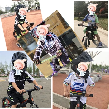 Ir 2021. bērnu riteņbraukšanas sporta uzstādīt jaunu vasaras bērnu sporta Krekls ar īsām piedurknēm bērnu bikses MTB zēnu riteņbraukšana uzvalks