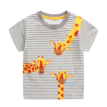 Maz maven Bērnu t-krekli Dzīvnieku Žirafe Bērnu t krekls Kokvilnas Bērniem Drēbes Vasaras Toddler Zēna Apģērbs 2. 7Years