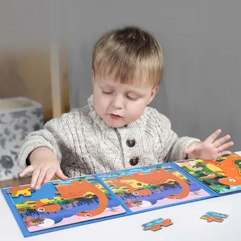 40pcs/set Koka Magnētisko Grāmatu Bērniem Jigsaw Puzzles Rotaļlietas Smadzeņu, Apmācība, Spēle, Mācību Pareizrakstības Puzzle Izglītības Rotaļlietas Ziemassvētku Dāvanu