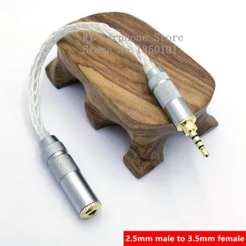 8 Kodolu Sudraba Audio Vads 2.5 Sieviešu 4.4 Vīriešu Vads 2,5 mm/4.4 mm Līdz 3,5 mm Hand-made Līdzsvarotu Adpter augstas precizitātes MP3 Mūzikas Atskaņotājs