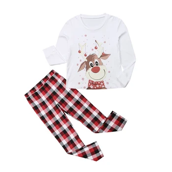 Imcute Ziemassvētku Ģimenes Saskaņošanas Pidžamu Karikatūra Aļņu, Ziemeļbriežu Iespiesti Pleds Pieaugušo Bērnu Ģimenes Sleepwear Pj ir Iestatīts Ziemassvētki Apģērbu Komplekts