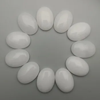 Dabīgā akmens kabīnes cabochon Baltā marmora 25x18MM kabīnes cabochon rotaslietas pieņemšanas Auskars, Gredzens, piederumi 12Pcs/daudz Bezmaksas piegāde