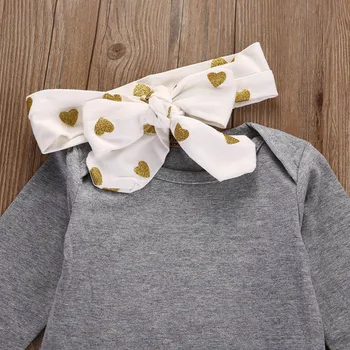 3PCS/Set Baby Meiteņu Kokvilnas Apģērba Komplekti Galvu Zīdaiņu Apģērbs, Bērnu Bērnu Apģērbu Komplekts Pavasara Rudens Topi Krekls Bikses
