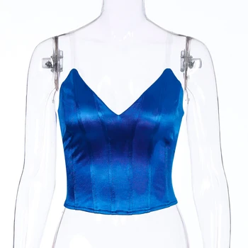 HIGAREDA 2020. gadam pārsējs V-veida kakla seksīga korsete crop topi vasaras sieviešu modes streetwear tērpiem kluba tank top