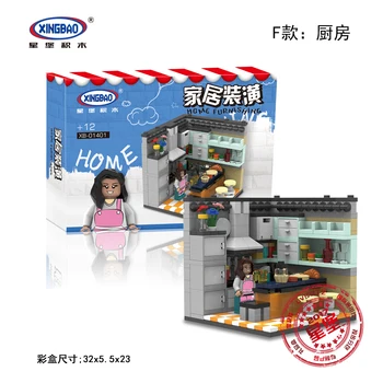 XINGBAO creator, Pilsēta Sērijas Dzīvojamā Māja Rīcības Attēls Modelis Komplektu, Celtniecības Bloki, Ķieģeļi, Izglītojošas Rotaļlietas Bērniem DIY Dāvanas