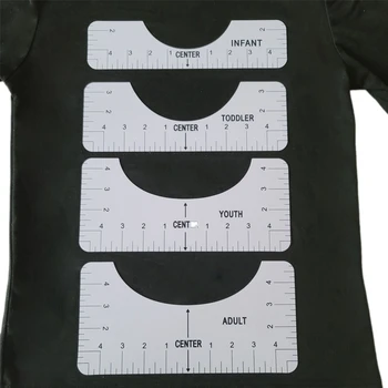 Jaunas 4 Gab./komplekts T-krekls Saskaņošana Lineālu, Lai vadītu T-kreklu Dizaina Modes Valdnieki Ar Izmēru Diagrammas Pieaugušo Jaunatnes Toddler
