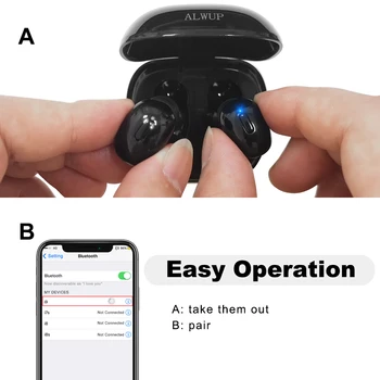ALWUP i9 TWS Bluetooth 5.0 Austiņas Bezvadu Austiņas, telefona Taisnība Bezvadu Stereo Mini Earbuds, sporta, Ar Mic Uzlādes kaste