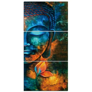 HD iespiests 3 gabals audekls mākslas Anotācija Budas krāsošana Mūsdienu mājas dekoru, Sienas Mākslas Aina Dzīvojamā Istaba audekls drukāt NY-7609C