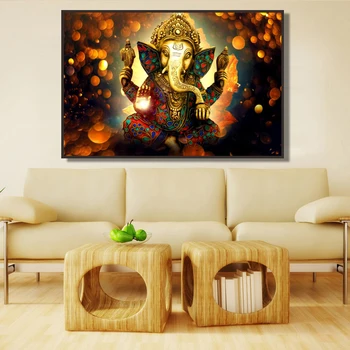 Mūsdienu Hinduisms Plakāti un Izdrukas Sienas Mākslas Audekls Gleznošanai Indijas Dieviem Ganeša Dekoratīvās Bildes viesistaba, Mājas Dekoru