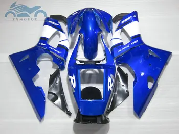 ABS plastmasas motociklu aptecētājs Kits Fit YAMAHA YZF R1 1998 1999 YZFR1 98 99 pēcpārdošanas pārsegi komplekts blue white virsbūves