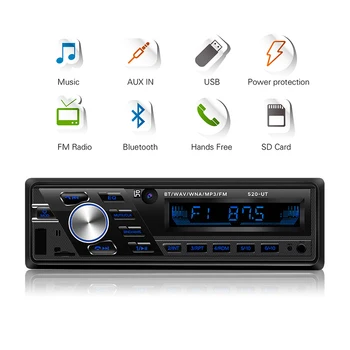 Auto radio 12V/24V Automašīnas/kravas automašīnas Radio Bluetooth 1din Auto Stereo Atskaņotājs, Tālrunis AUX ISO Interfeisu, MP3, FM/USB/Radio Tālvadības pults