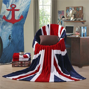 Anglija un Asv karogu, Silts Slinks Segu Koraļļu vilnas Flaneļa Gaisa Kondicionēšanas Segas, Gultas Segu