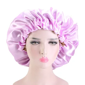 Lielās Dubultā Slāņa Satīna Sunīti Sieviešu Tīrtoņa Krāsu Turban Zīdaini Komfortablu Nakts Miegu Klp Salons Lady Make Up Galvas Apģērbi