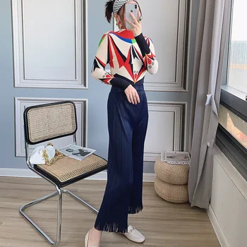 LANMREM 2021. gada Pavasarī Ģeometriskā augstu uzrullētu apkakli Slim garām piedurknēm Īss Kroku Streetwear Modes Krekls Sievietēm Modes Jūra 2A2901