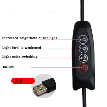 LED gredzens USB Galdi Galda 24W 2400K-7200K bezpakāpju dimming studio smart tālrunis mērci galda lampa