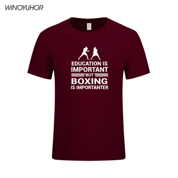 Izglītība Ir Svarīga, Bet Boxinger Ir Importanter Jautra Dāvana Vīriešu T-krekls Modes Īsām Piedurknēm O Kakla Gadījuma T Krekls
