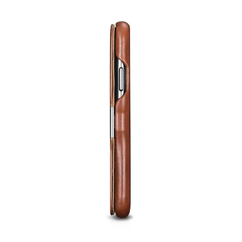 Luxry Vintage Īstas Ādas Tālrunis Lietā par iPhone 12 Mini 11 Pro Xs Max XR 6 7 8 Plus Filp Metāla Magnētisko Slēdzeni Grāmatas Vāka Soma