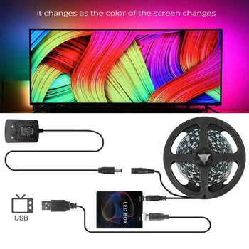 DIY Sapņu Krāsa Dackground Apgaismes Komplektu PC Sapnis Ekrāns, USB LED Lentes HD Datoru, Monitoru, DATORU, Ekrānam fona Apgaismojums Apgaismojums LED Lentes