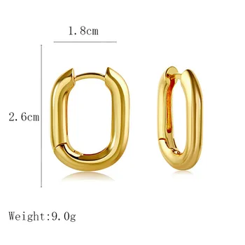 Modē ģeometriskas ovālas formas Auskari Temperaments Zelta krāsas ovālas vintage Hops Earing Sieviešu Kāzu Dāvanu rotaslietas 2020. gada tendence