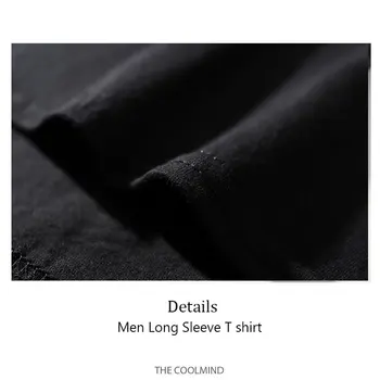 COOLMIND kokvilnas, ar garām piedurknēm atdzist streetwear vīriešu T krekls gadījuma ooose vīriešu t o-veida kakla t-krekls vīriešu tee krekli, topi