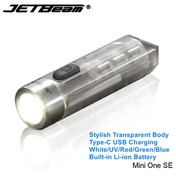Jetbeam Mini One Nerūsējošā Tērauda 365nm UV LED EDC Lukturīti Portatīvo Ultravioleto Atslēgu ķēdes Lāpu ar Type-C USB Uzlāde