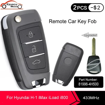 KEYECU Modernizētas Flip Tālvadības Auto Atslēgu FOB Ar 433.92 MHz & ID46 Čipu par Hyundai H-1 iMax iLoad i800 2008-2017 P/N: 81996-4H500