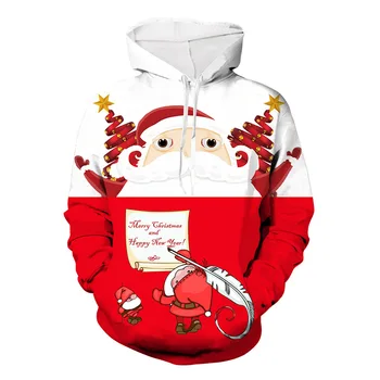 2019. gada Rudens Un Ziemas Jaunais Ziemassvētku Džemperis 3D Drukāšanas Lielajam Kapuces Džemperis Unisex Vīriešu un Sieviešu Smieklīgi Neglīts Ziemassvētku Džemperis