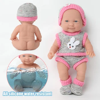 25CM Reāli bebe atdzimis lelle ūdensizturīgs simulācijas 10 collu pilna ķermeņa mīksta silikona jaundzimušo bērnu leļļu apģērbu komplekts rotaļlieta bērniem