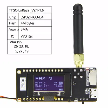 TTGO LoRa32 V2.1_1.6 versiju 433/868/915Mhz ESP32 LoRa OLED 0.96 Collu SD atmiņas Kartē, Bluetooth un WIFI bezvadu Modulis ESP-32 SMA